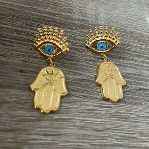 Vintage style evil eye earring N486